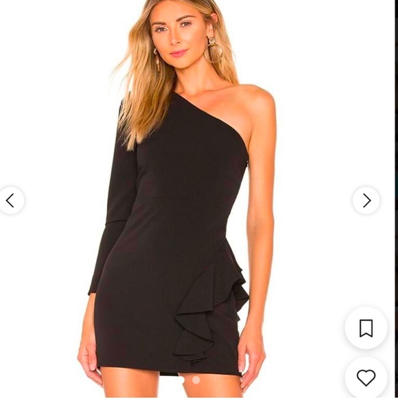 Lovers + Friends Dresses & Skirts - Lovers + Friends Jett Mini One-Shoulder Black‎ Dress Small
